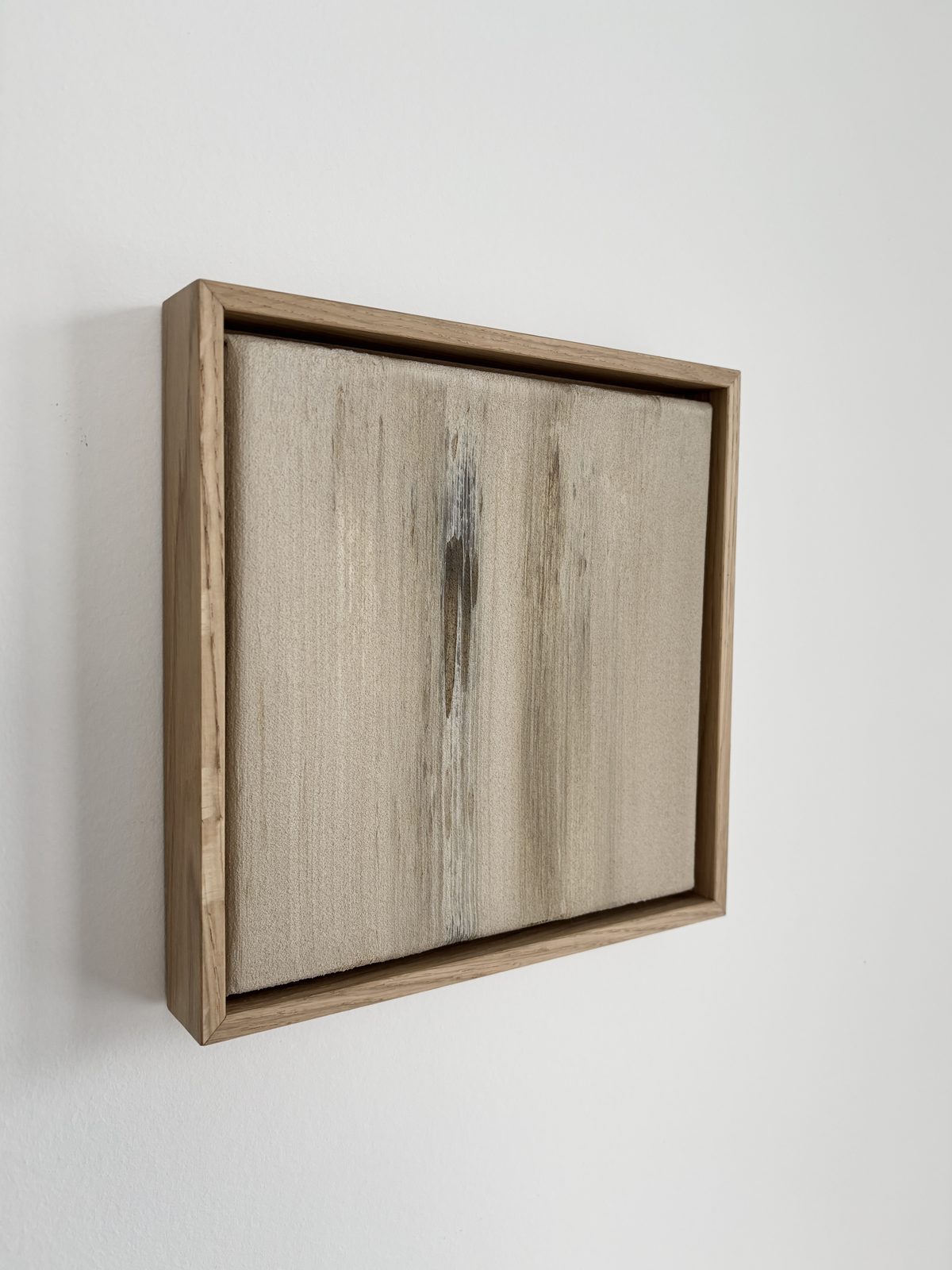 Abstraktes Wandbild in Creme- und Sandtönen, gerahmt